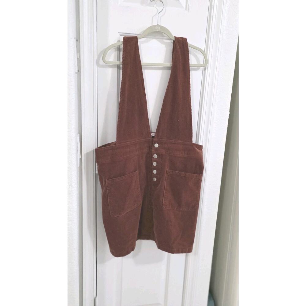 A Beautiful Soul Corduroy Pinafore Dress Rust Brown Plus Size 1X
